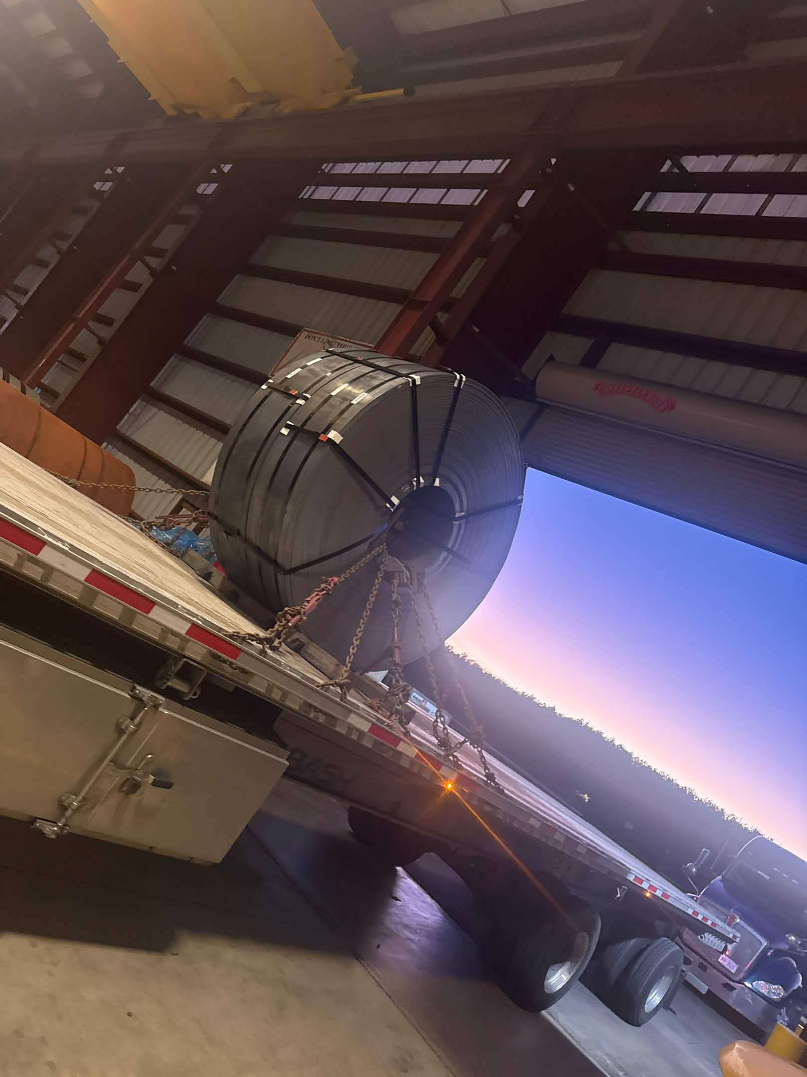 Flatbed loaded trailer