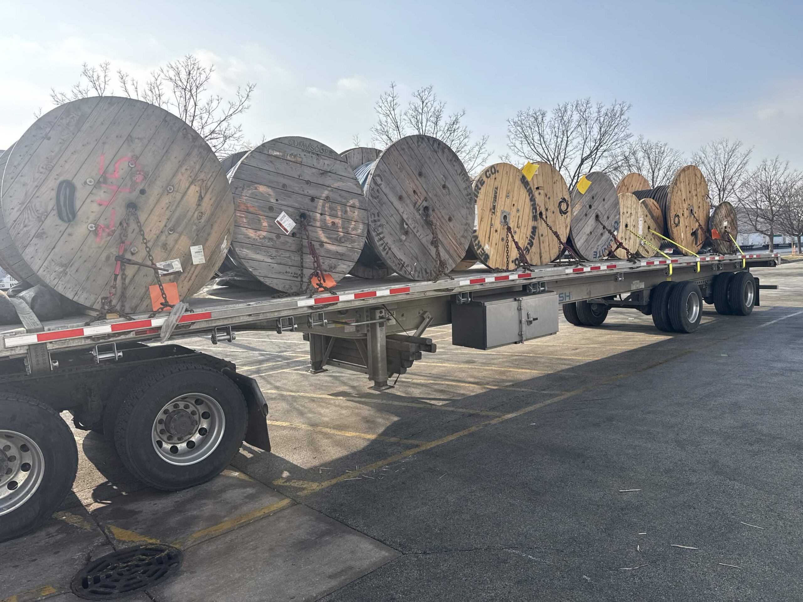 Flatbed load on a trailer